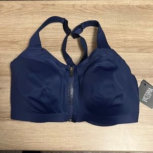 NWT Victorias Secret Incredible Knockout Ultra Max Sports Bra, Navy Blue, 38DDD.